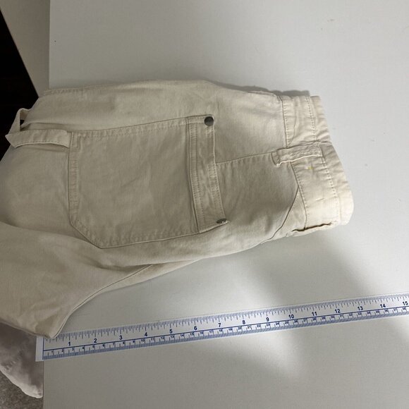 Anthropologie Maeve Cream-Coloured Utility Pants Womens Size 27 Cotton Casual - Picture 16 of 16